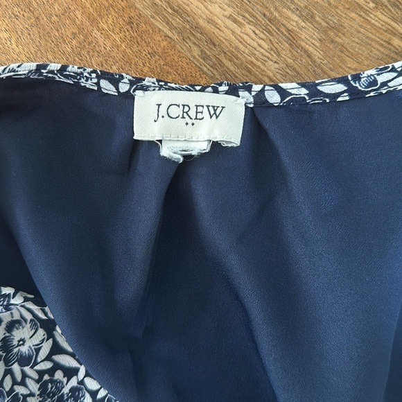 J.Crew blue and white floral V-neck blouse size S - Picture 7 of 8